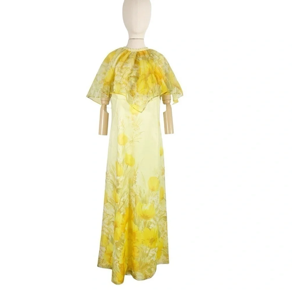 Vintage 60s 70s Gunne Sax Style Maxi Dress Size Large - Picture 2 of 11